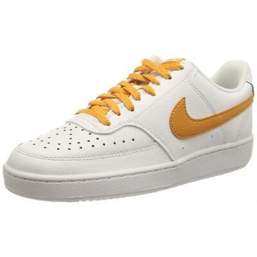 Nike Wmns Court Vision Low Women`s Basketball Shoes White Light Curry 7.5 US - White/Gold