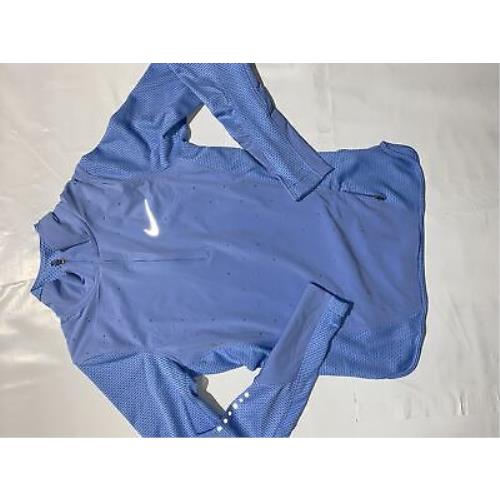 Nike Women`s Aeroreact Half Zip Running Jacket Light Blue Sz XS 800936-422