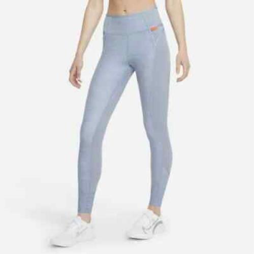 Nike Women`s Size M Dri-fit One Luxe Leggings Pants Bluish Gray DD4553-493