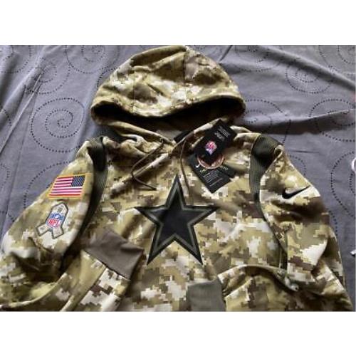 NIKE USA DALLAS COWBOYS SALUTE TO SERVICES THERMA HOODIE SIZE M