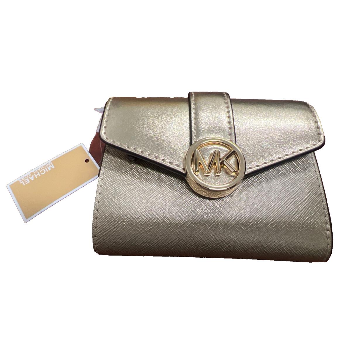 Michael Kors Women`s Wallet Carmen Medium Flap Bifold in Pale Gold