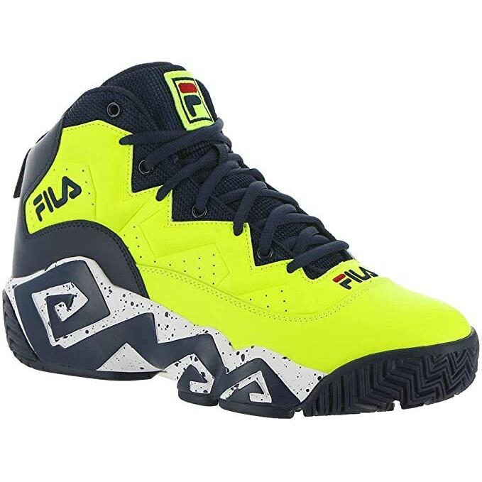 Fila Men`s MB 1BM01079-725 Basketball Shoes Safety Yellow/fila Navy/white 10M US