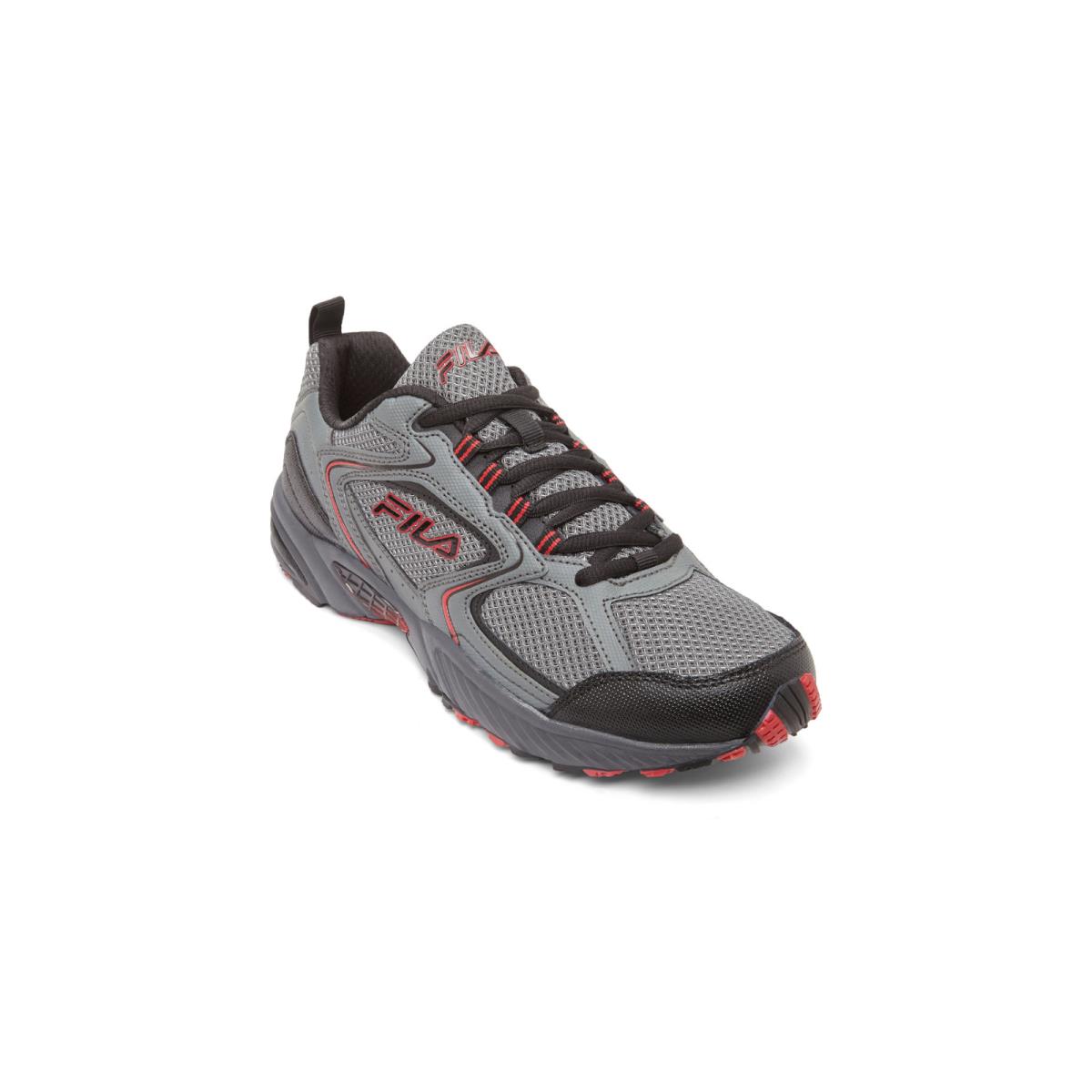 Fila Men`s Running Shoes Size 8 Allenium Memory Foam Cool Max Red Gray Black