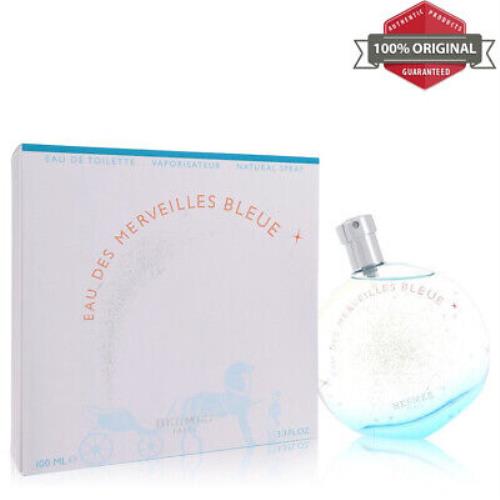 Eau Des Merveilles Bleue Perfume 3.4 oz Edt Spray For Women by Hermes