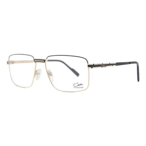 Cazal Rectangular Eyeglasses 7088-E-001 Black Gold Frame Modern Thin Full Rim