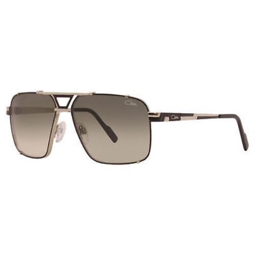 Cazal 9099 002 Sunglasses Men`s Black-silver/green Gradient Lenses Pilot 59mm