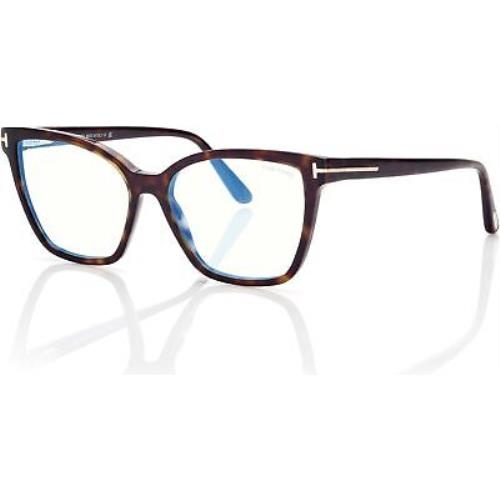 Tom Ford TF 5812 FT5812 -B Classic Dark Havana t Logo Blue Block 052 Eyeglasses