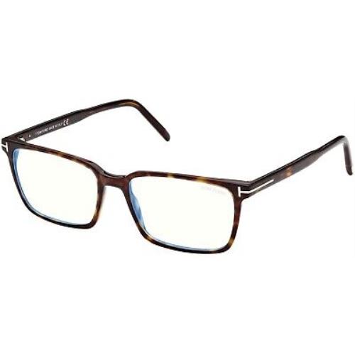 Tom Ford TF 5802 FT5802 -B Shiny Classic Dark Havana t Logo Blue 052 Eyeglasses