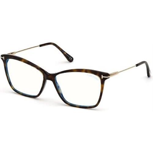 Tom Ford TF 5687 FT5687 -B Shiny Classic Dark Havana Shiny Rose 052 Eyeglasses