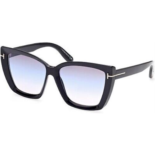 Tom Ford TF 920 FT0920 Shiny Blk Gradient Bluetopink Lenses 01B Sunglasses