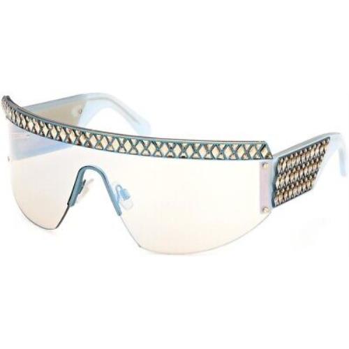 Swarovski SK0363 Shiny Deep Gold Blue Mirror 30X Sunglasses