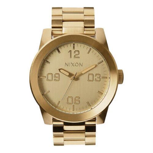 Nixon A346-502-00 Corporal SS All Gold Men`s Luxury Steel Analog Watch - Gold