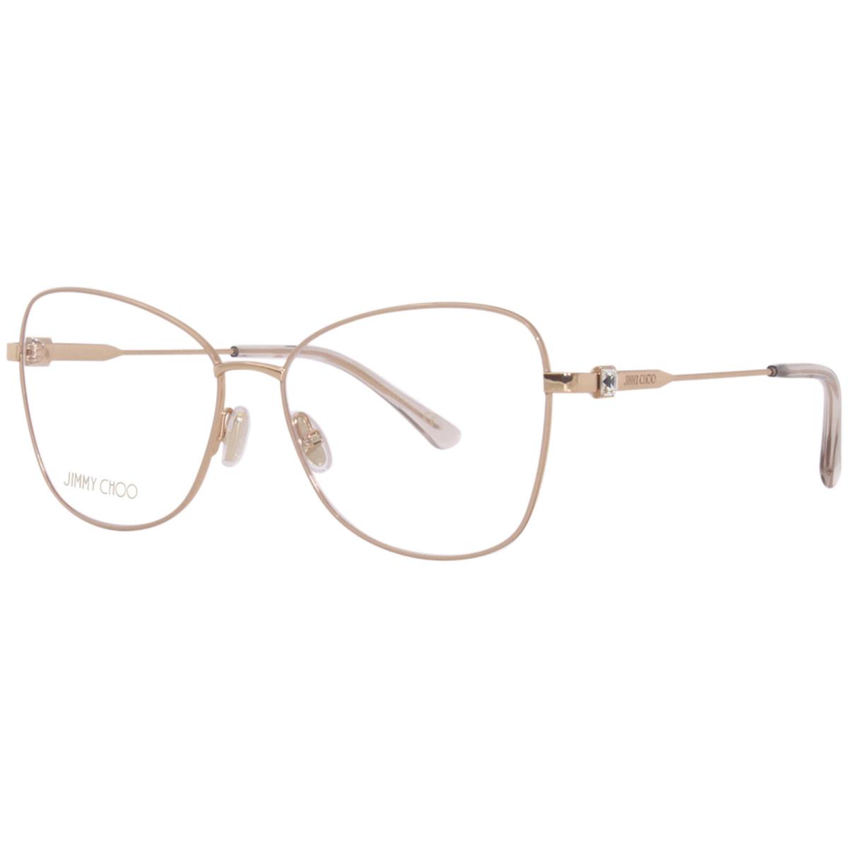 Jimmy Choo JC304 PY3 Eyeglasses Frame Women`s Gold/nude Full Rim Oval Shape 56mm