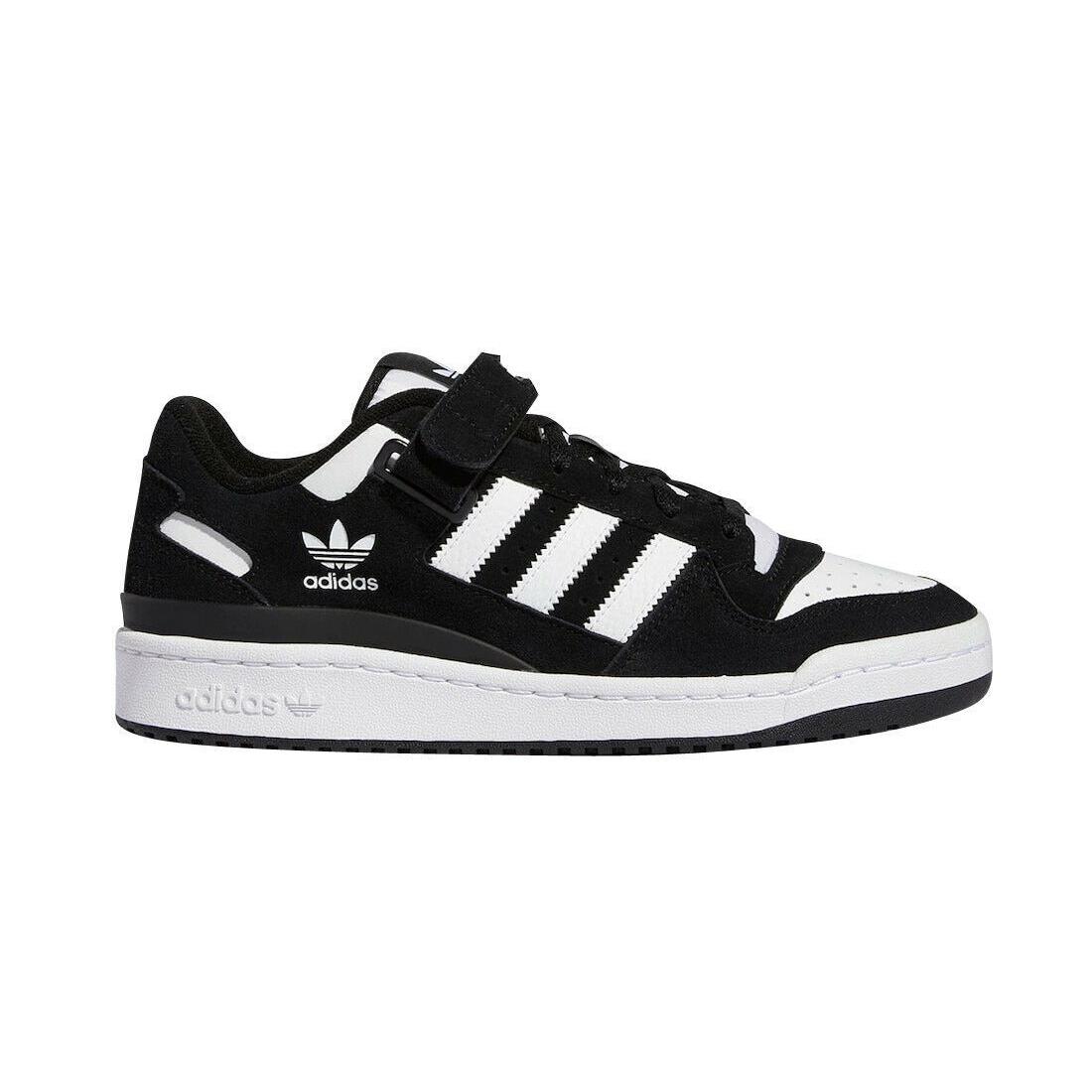Men`s Adidas Originals Forum Low Casual Shoes White Core Black GW0695 100 - Black