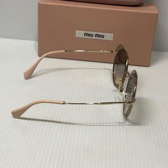 Miu Miu Woman s Sunglasses Smu 54R Grey Lenses Gold Frame Red Heart