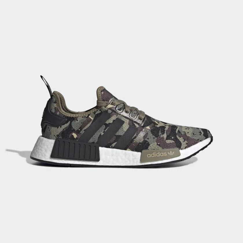 Adidas R1 Boost Mens Sizes Duck Camo Green Black White Shoes GV8796 Women`s | 692740548647 - Adidas shoes NMD - Green | SporTipTop
