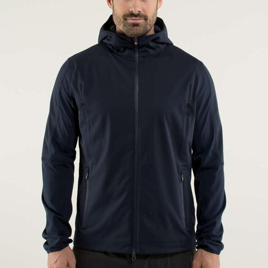 Lululemon Men`s Medium Velocity Jacket w/ Hood Inkwell Blue