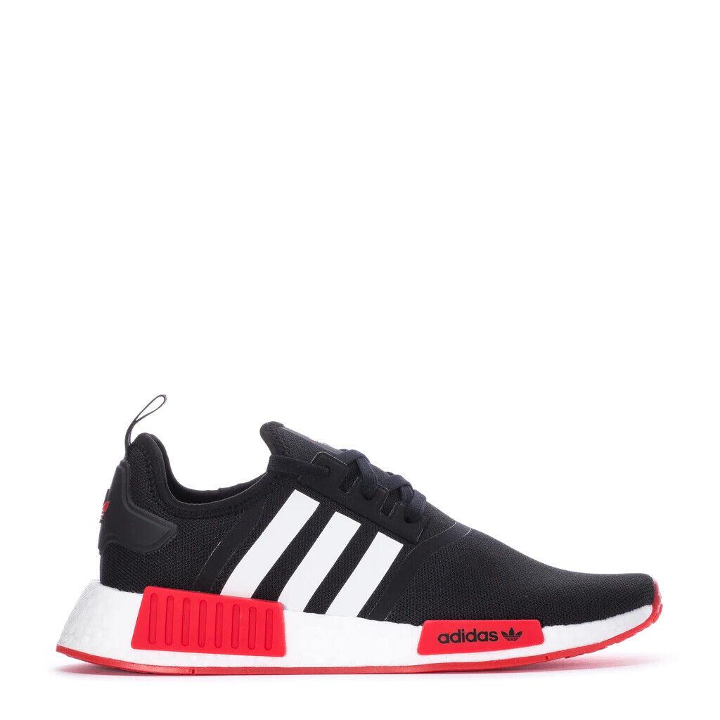 Mens Adidas Originals Nmd R1 Black/white/vivid Red GW1620 Shoes