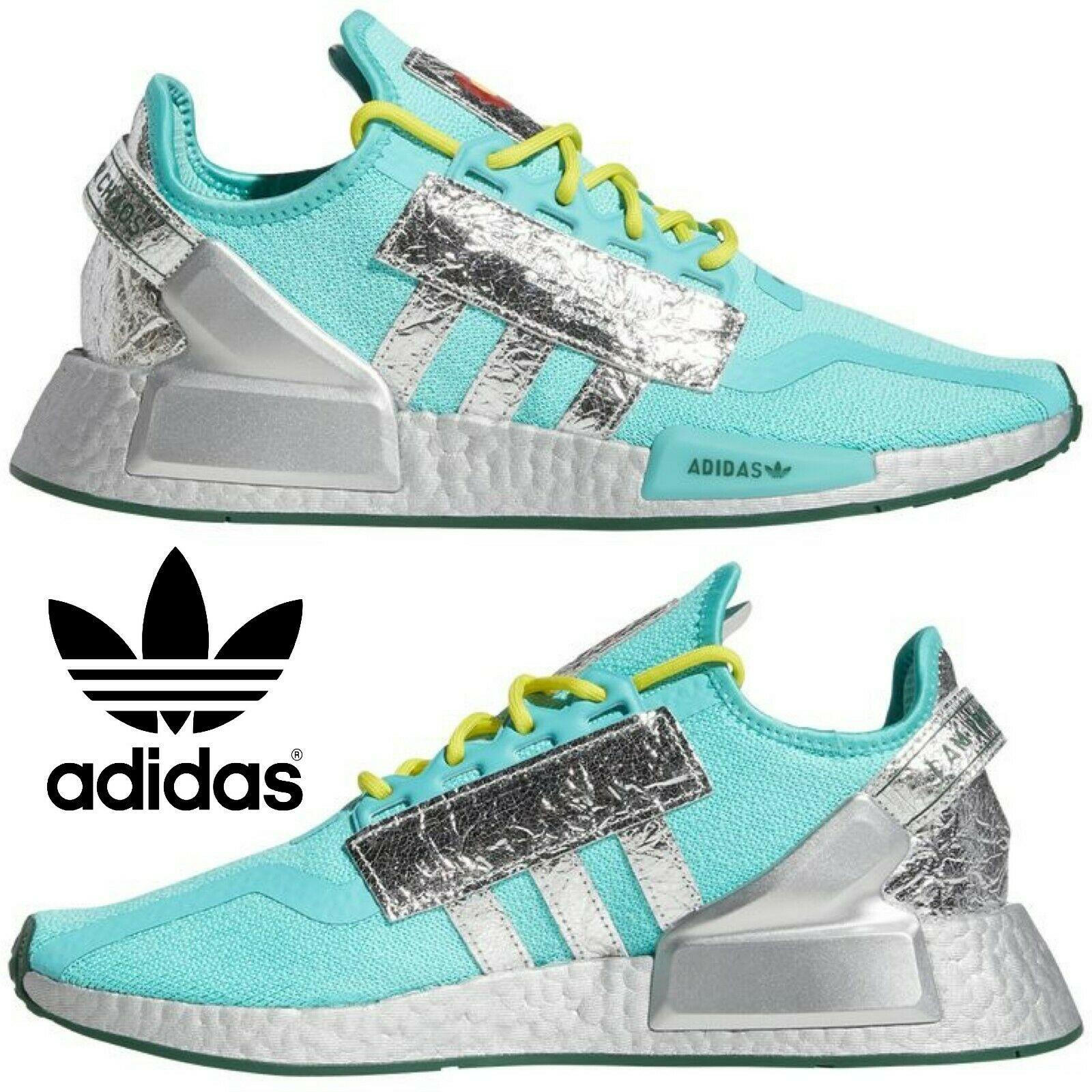 Adidas Originals Nmd V2 Men`s Sneakers Running Shoes Gym Casual Sport Teal Blue