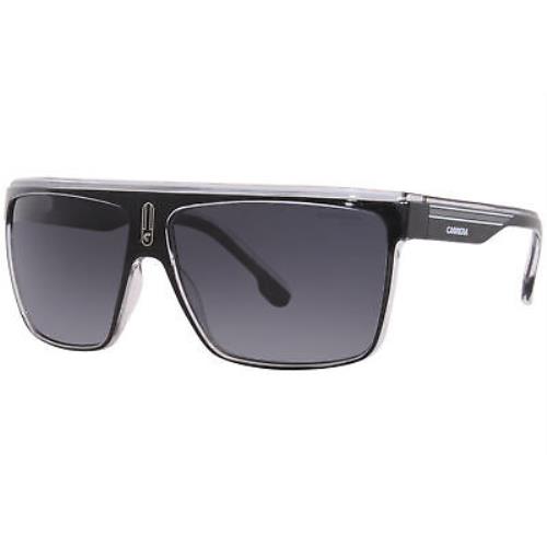 Carrera 22/N 80S9O Sunglasses Men`s Black/white/grey Shaded Rectangle Shape 63mm