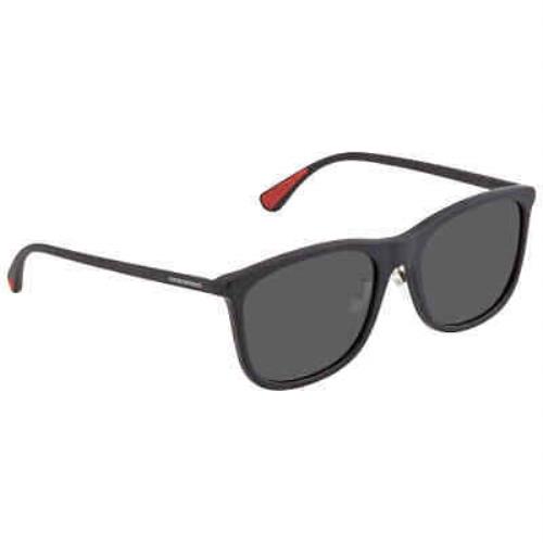 Emporio Armani Grey Rectangular Men`s Sunglasses EA4155F 504287 57