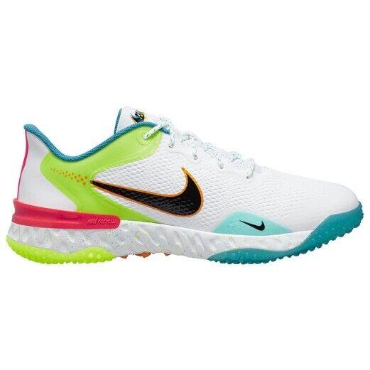 Men Nike Alpha Huarache Elite Turf 3 Shoes White Black Green CK0748 100 Baseball