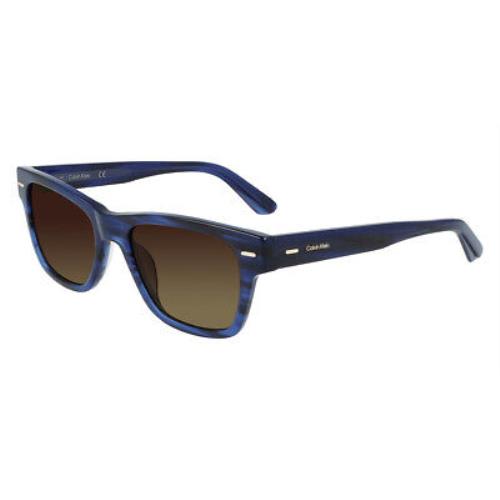 Calvin Klein CK21528S Sunglasses Men Striped Blue Square 53mm