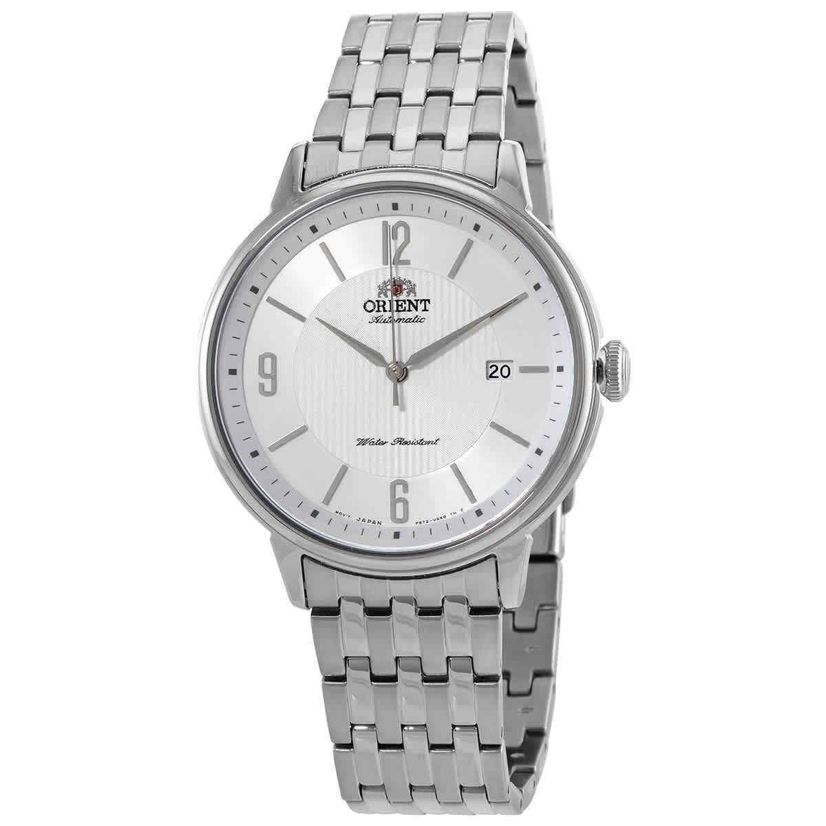 Orient Classic Automatic Silver Dial Men`s Watch RA-AC0J10S10B - Dial: White, Band: Black, Bezel: Silver, White