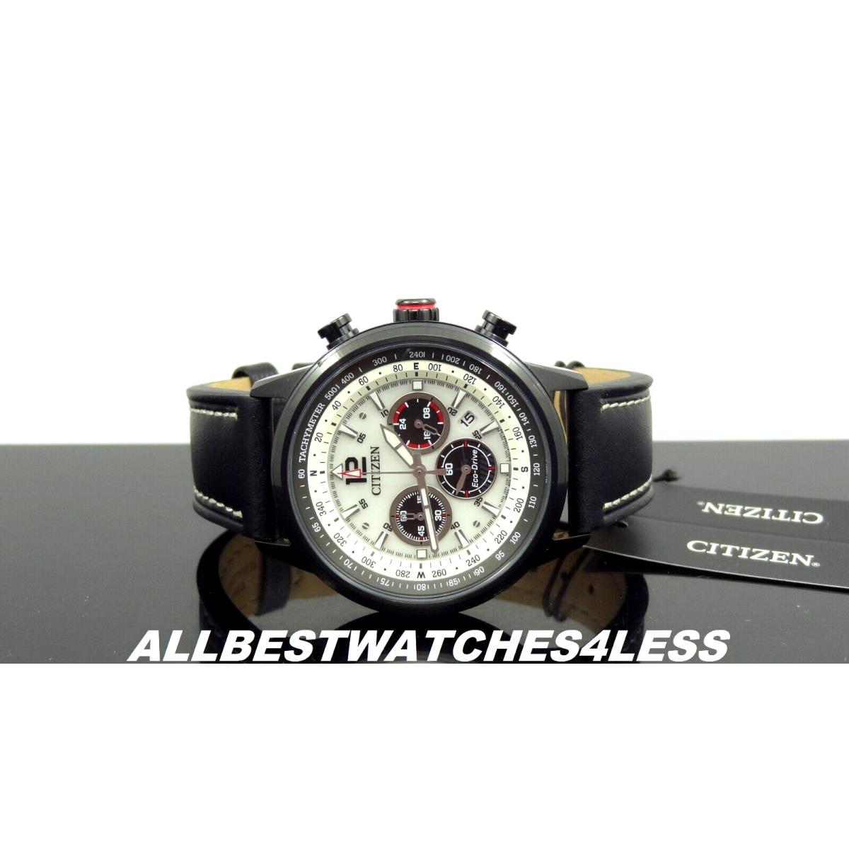 Citizen CA4479-02X Eco-drive Garrison Black Leather Band Chronograph Men`s Watch