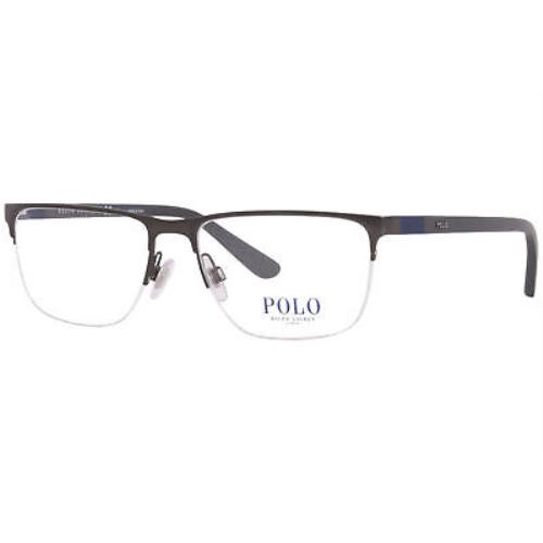 Polo Ralph Lauren PH1206 9157 Eyeglasses Men`s Matte Dark Gunmetal Semi Rim 56mm - Gunmetal Frame