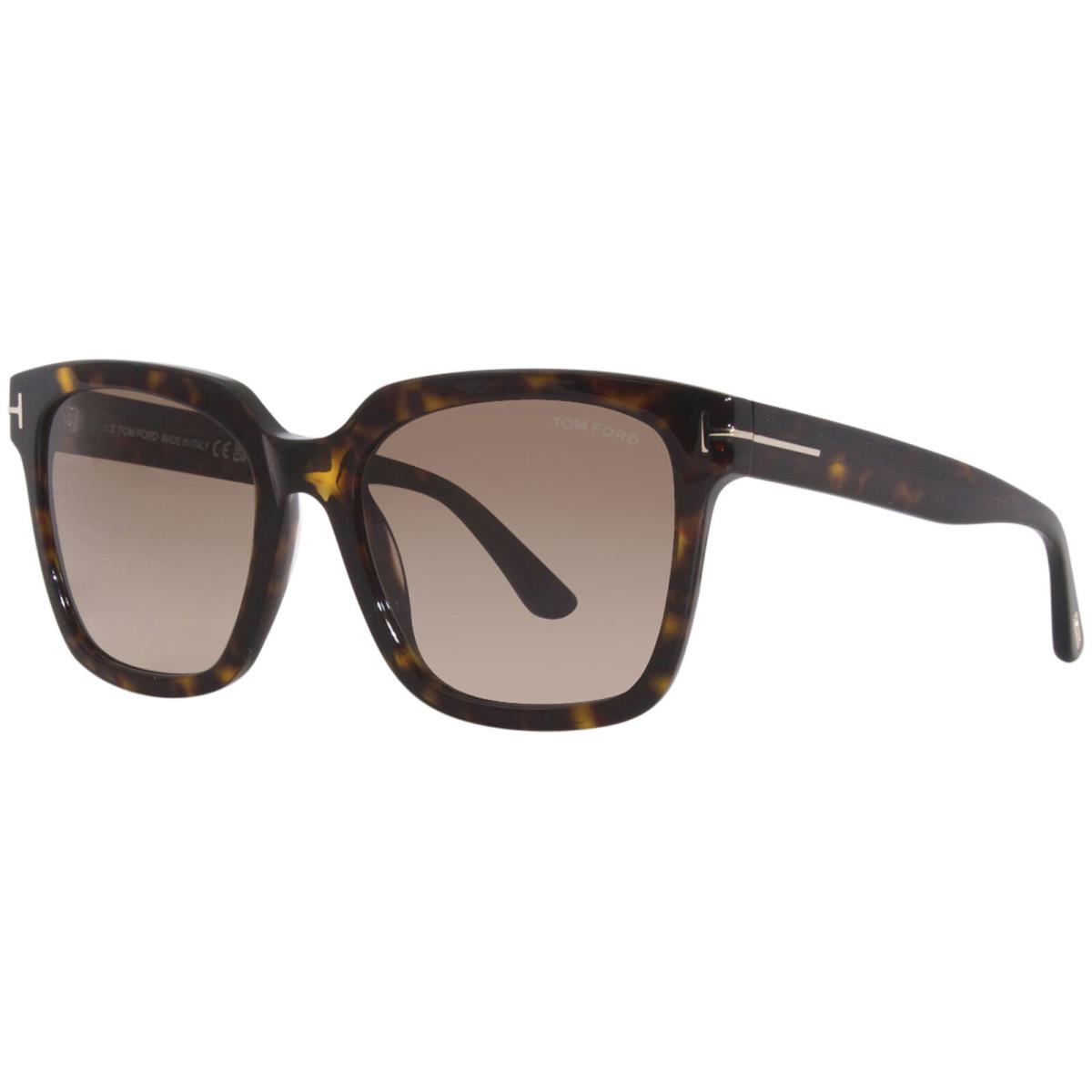 Tom Ford Selby TF952 52F Sunglasses Women`s Shiny Havana/brown Gradient 55mm