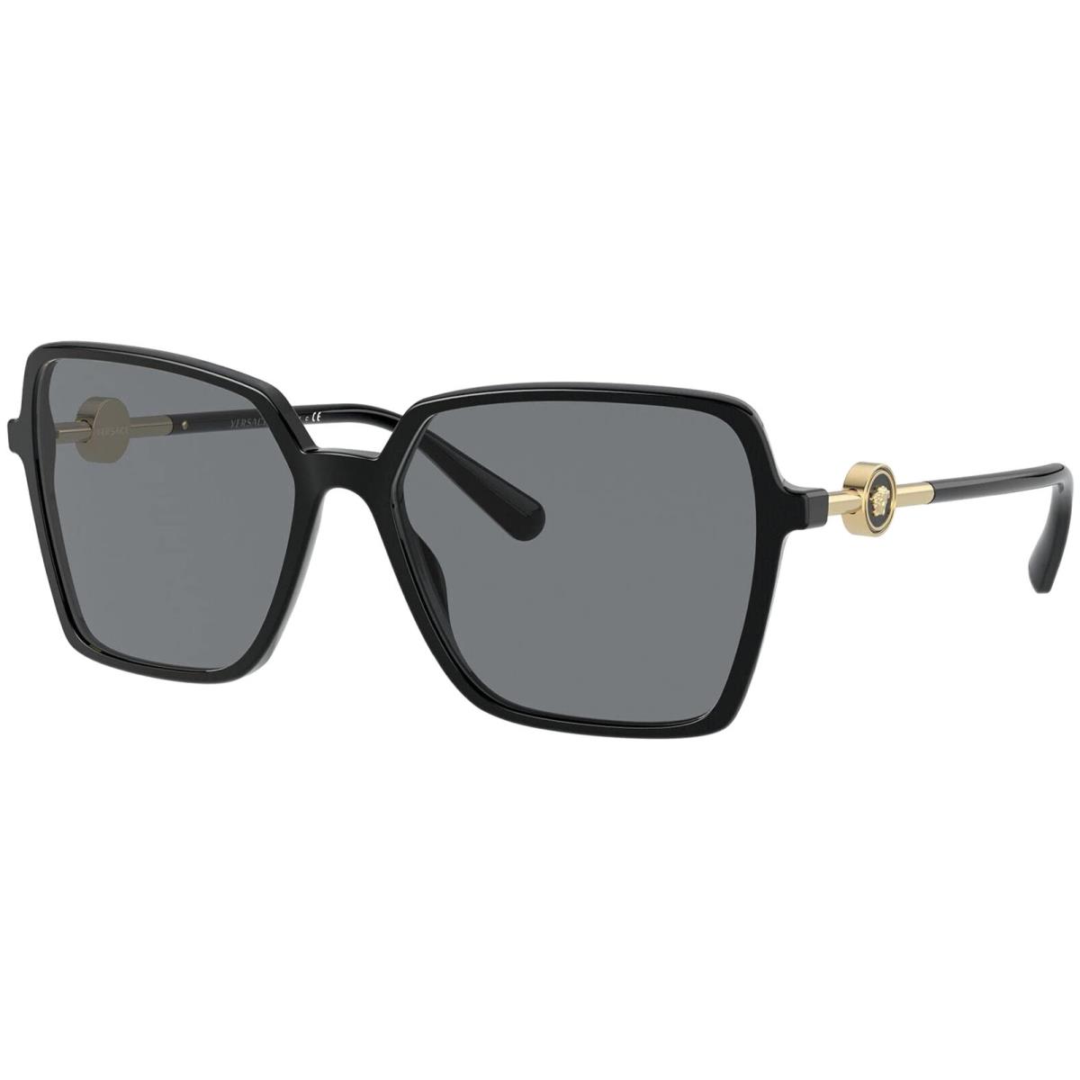 Versace Women`s Black Square Butterfly Sunglasses - VE4396F GB187 58 - Italy