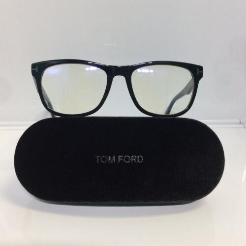 Tom Ford TF5662-B-N 001 Black Plastic Blue Block Eyeglasses 54mm
