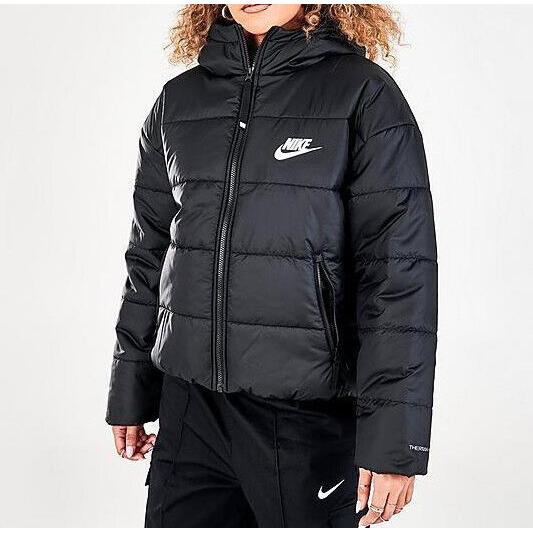 Nike Women`s Therma-fit Repel Hooded Classic Puffer Black Jacket DM0695-010 3X