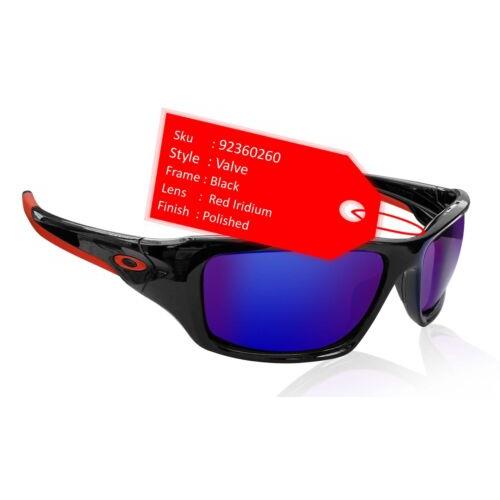 Oakley Sunglasses OO9236 Valve Shiny Black Frame Red Iridium Lens