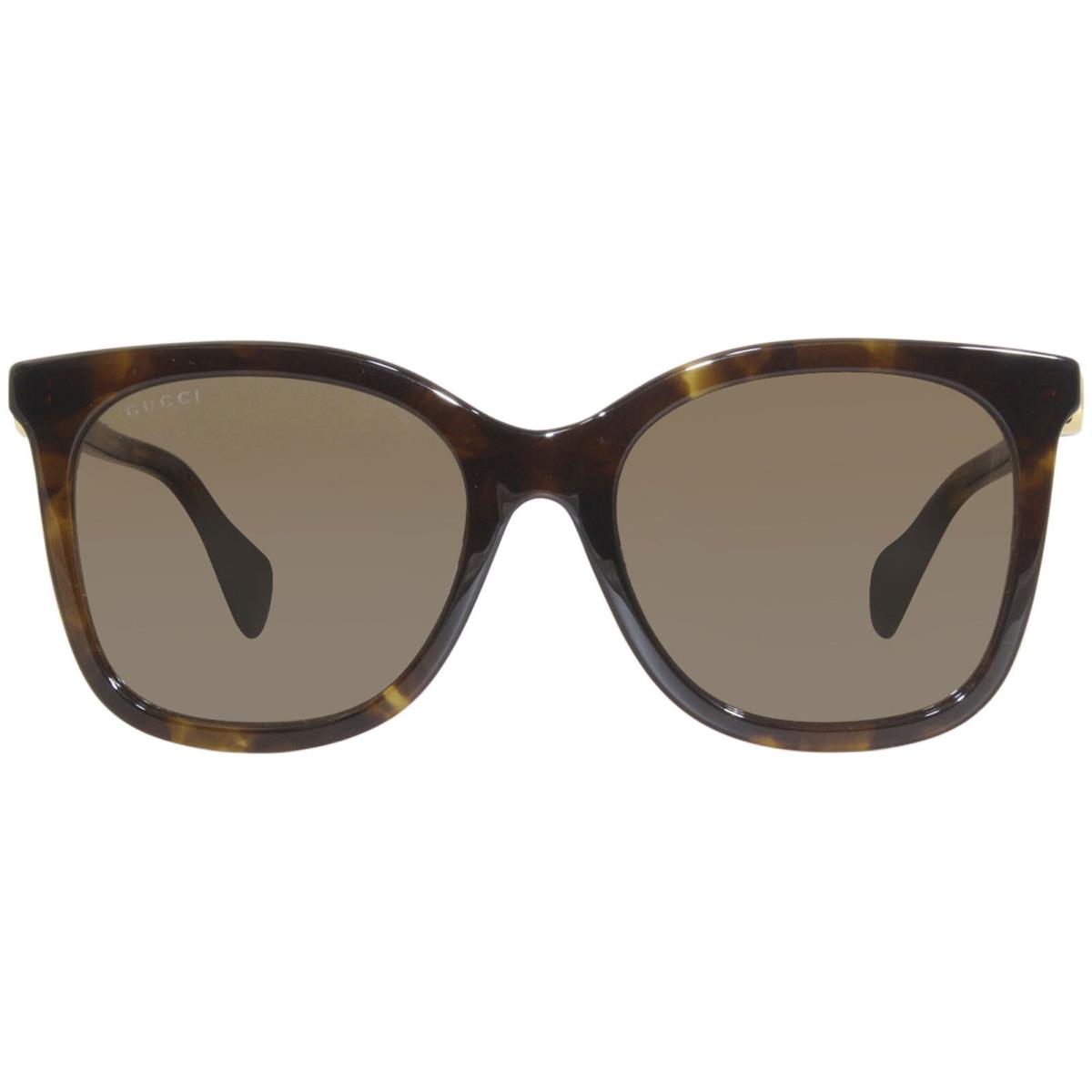 Gucci GG1071S 002 Sunglasses Women`s Havana/brown Lenses Cat Eye 55-mm