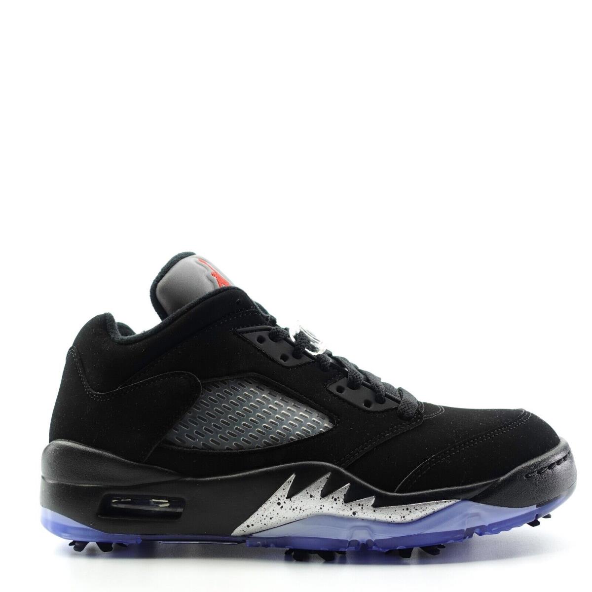 Nike Air Jordan V Retro Low Golf Shoes Black Silver Fire Red