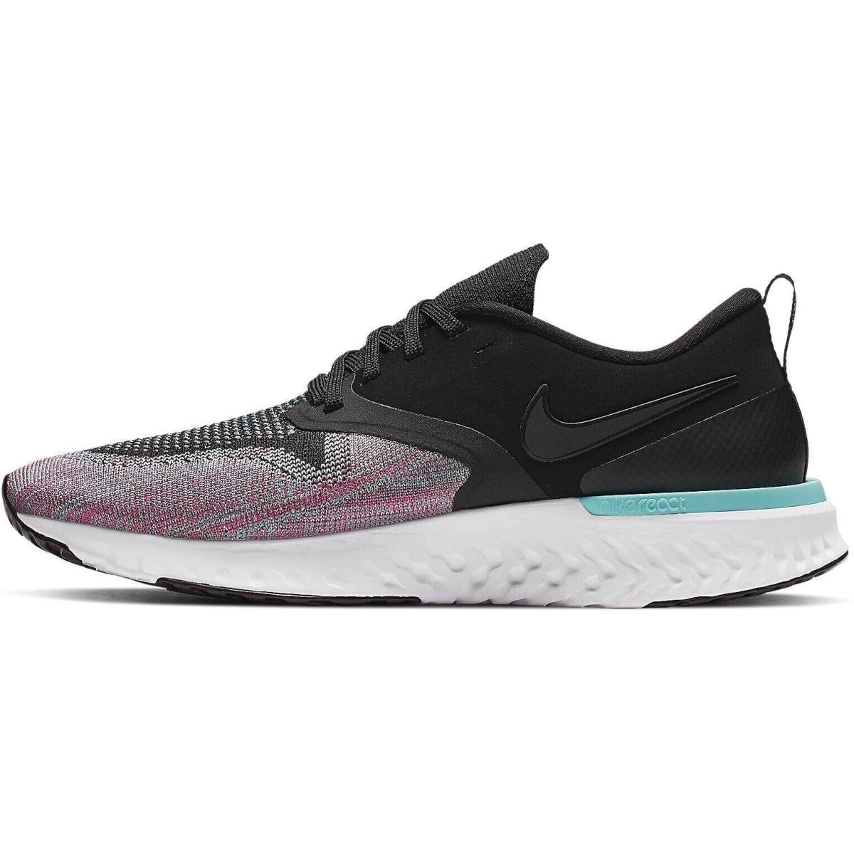 Nike Odyssey React 2 Flyknit Women Size 6.5 Black Jade AH1016-003 Running Shoe - Black