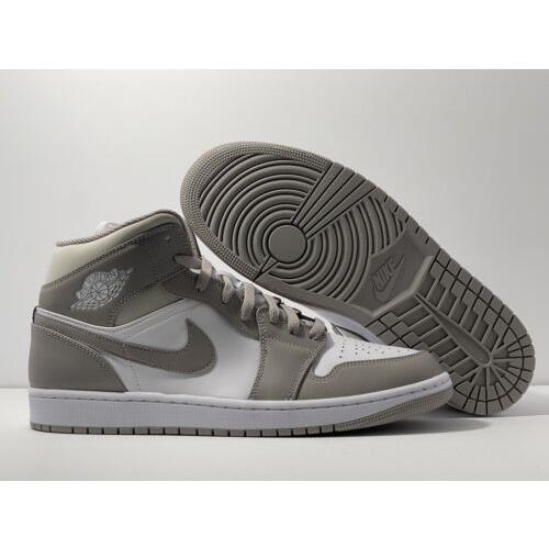Nike Air Jordan 1 Mid Shoes Linen White Linen Men`s Size 11 US 554724-082