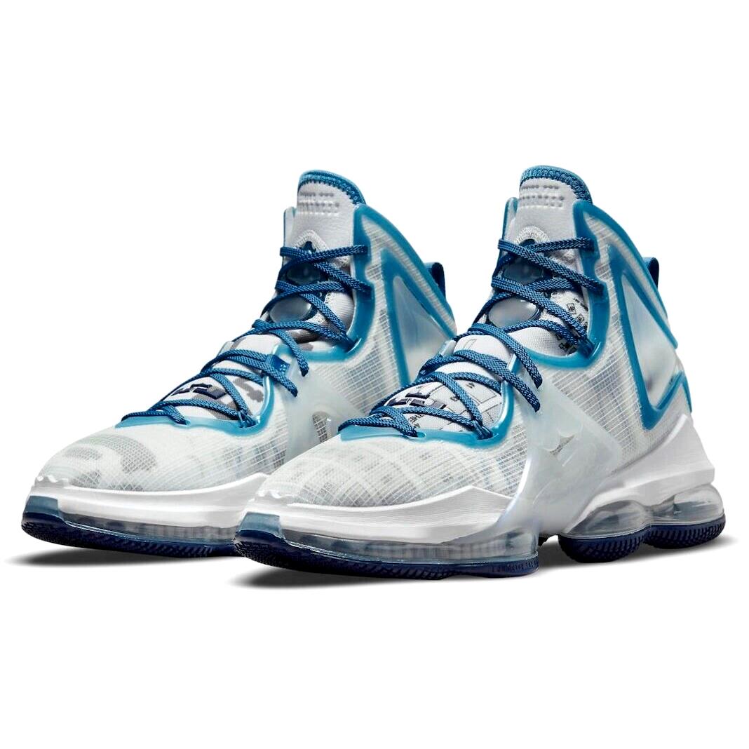 Nike Lebron Xix 19 Mens Size 9 Sneaker Shoes DC9338 100 Space Jam White Blue