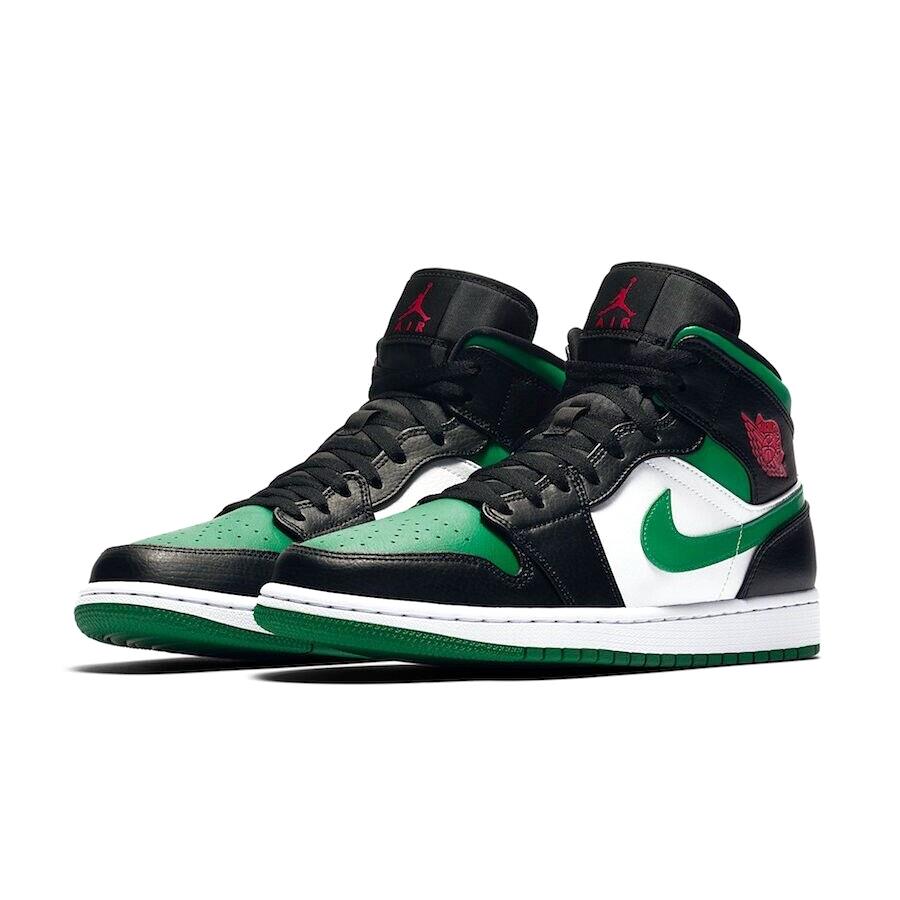 Size 9 Nike Men`s Air Jordan 1 Mid `pine Green` Shoes 554724-067