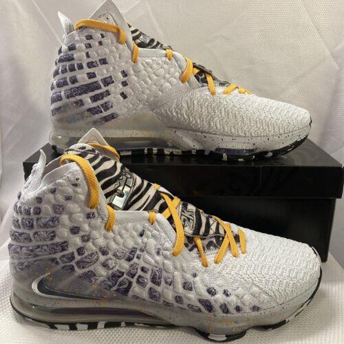 Nike Lebron Xvii Bron 2K Playoff Lakers Gamer Shoes BQ3177 101 White Metallic