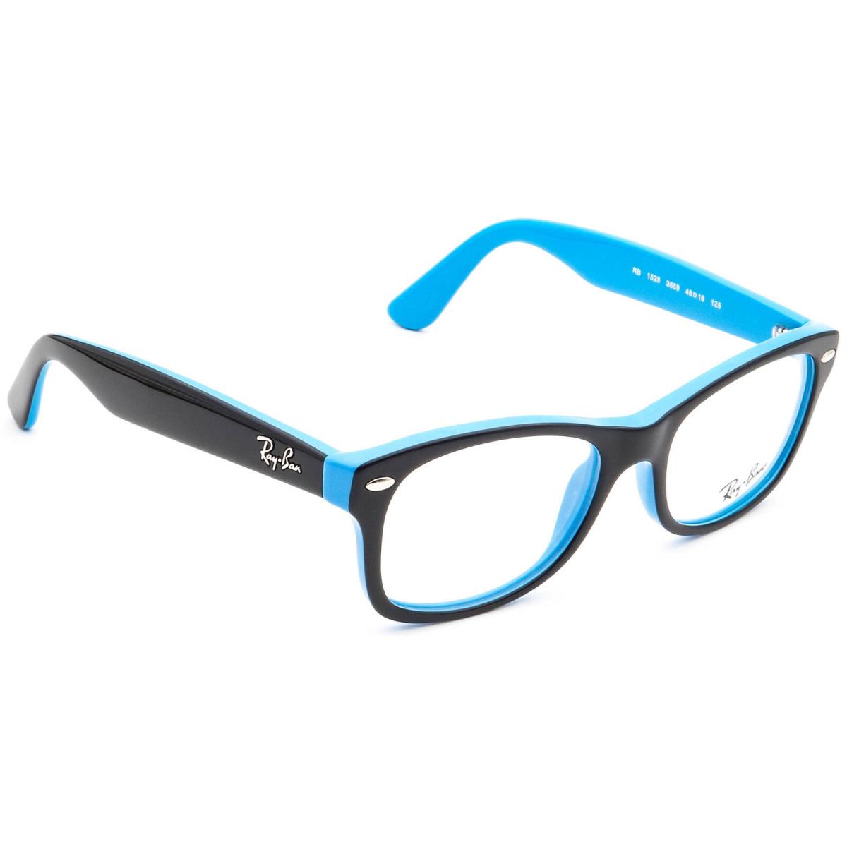 Ray-ban Kids` Eyeglasses RB 1528 3659 Black on Blue Square Frame 46 16 125 - Black, Frame: Black on Blue