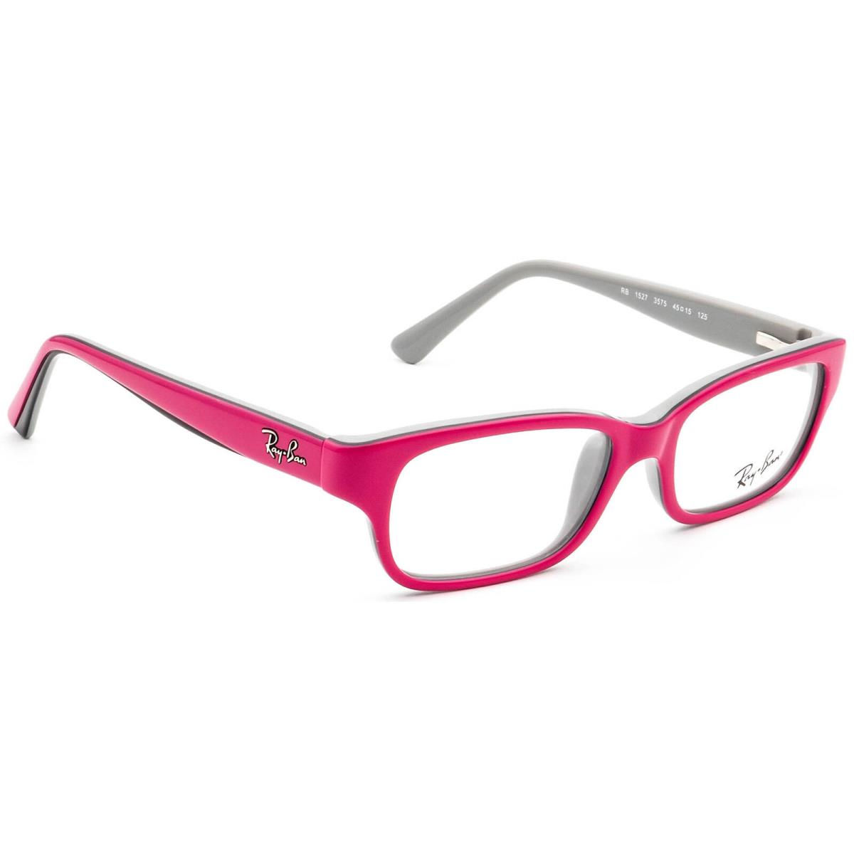 Ray-ban Kids` Eyeglasses RB 1527 3575 Bright Pink on Gray Rectangular 45 15 125