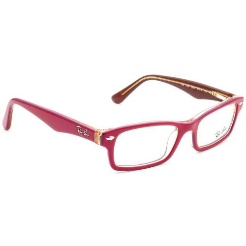 Ray-ban Kids` Eyeglasses RB 1530 3590 Pink on Amber Rectangular Frame 46 16 125