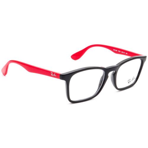 Ray-ban Kids` Eyeglasses RB 1553 3725 Black on Red Rectangular Frame 46 16 130