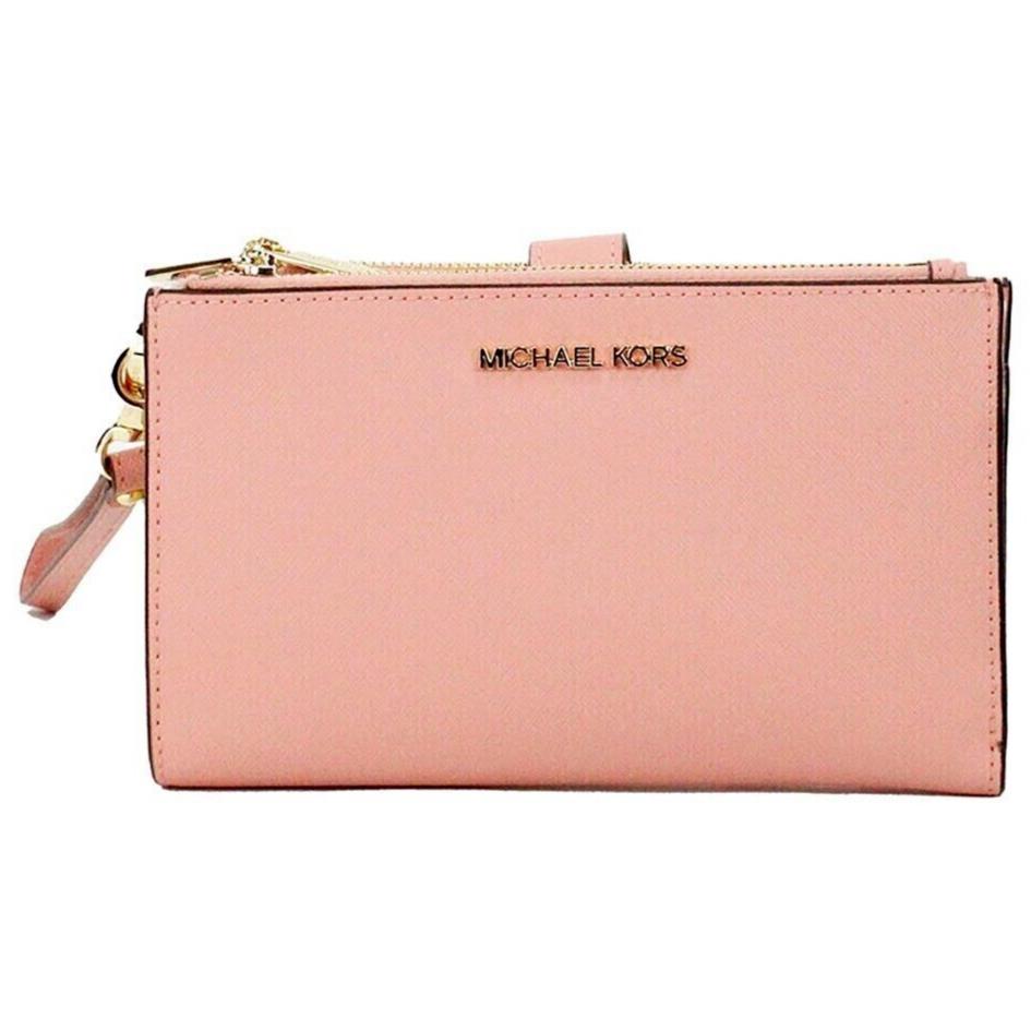 Michael Kors Jet Set Double-zip Wristlet Primrose Pink Leather 35F8GTVW0L