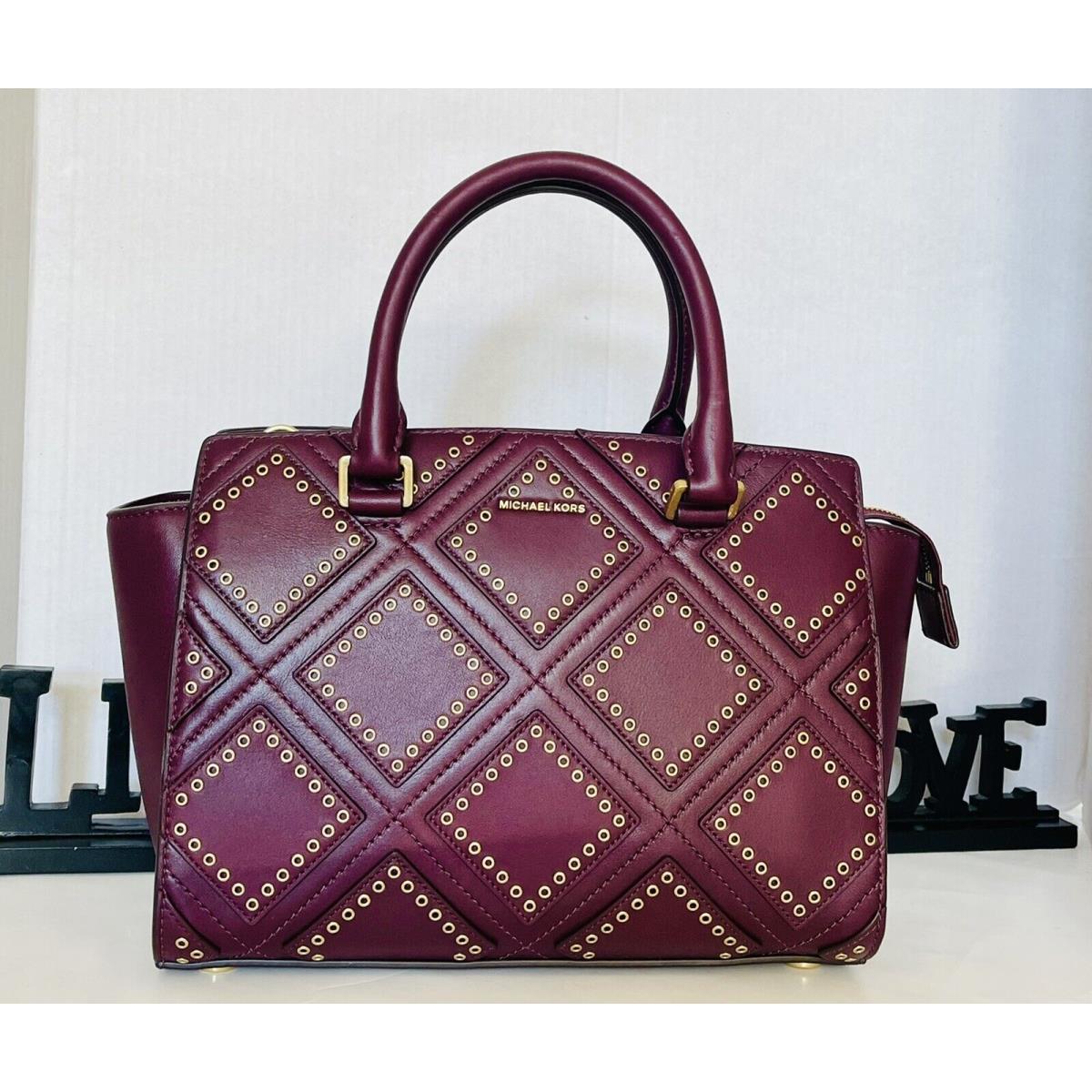 Michael Kors Purse Selma Diamond Grommet Satchel Calf Leather Handbag - Michael  Kors bag - 077572228446 | Fash Brands
