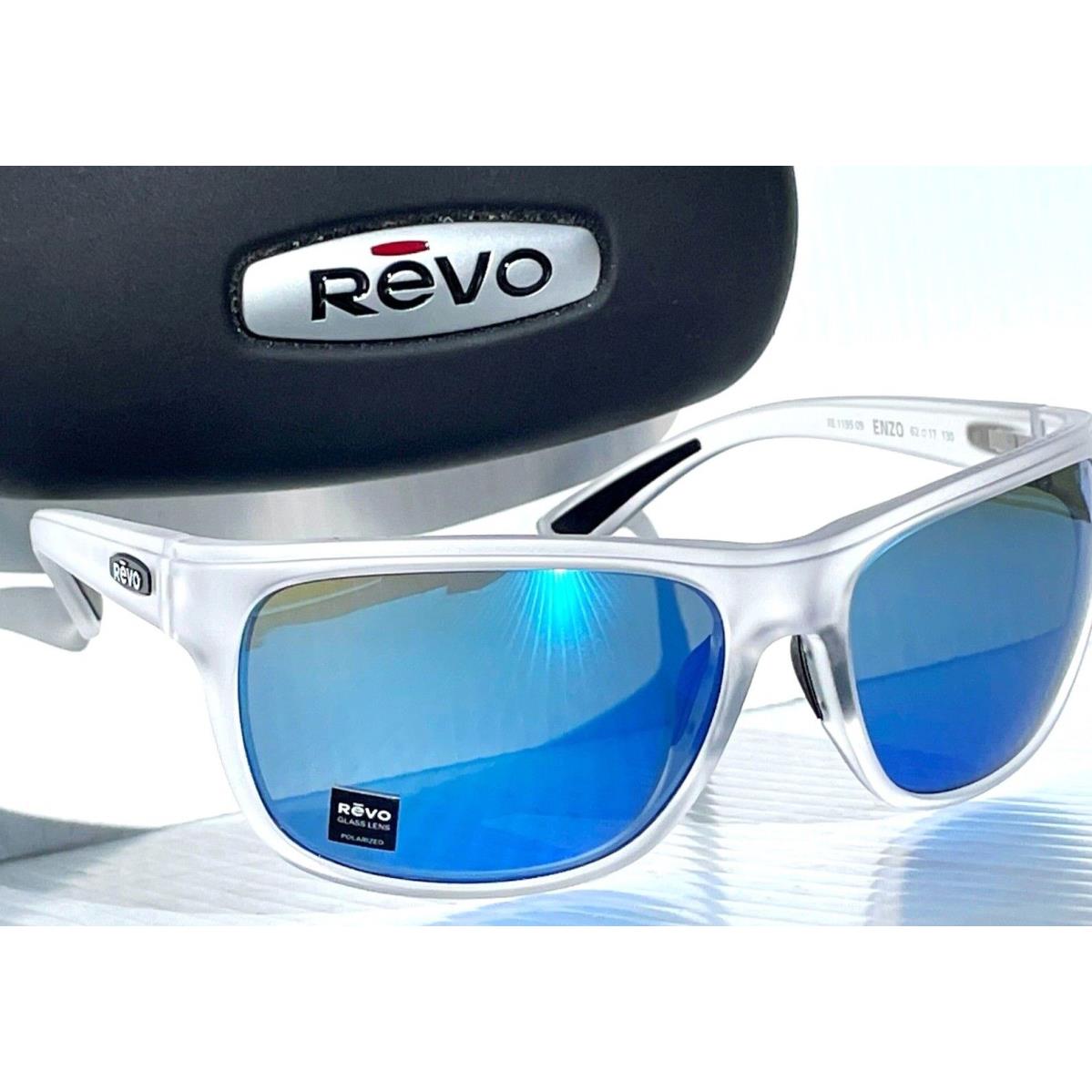 Revo Enzo Matte Crystal Polarized Blue H2O Glass Lens Sunglass 1195 09 H20