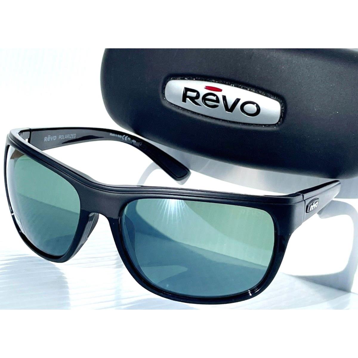 Revo Enzo Matte Shiny Black Polarized Silver Glass Sunglass RE 1195 11 SG50